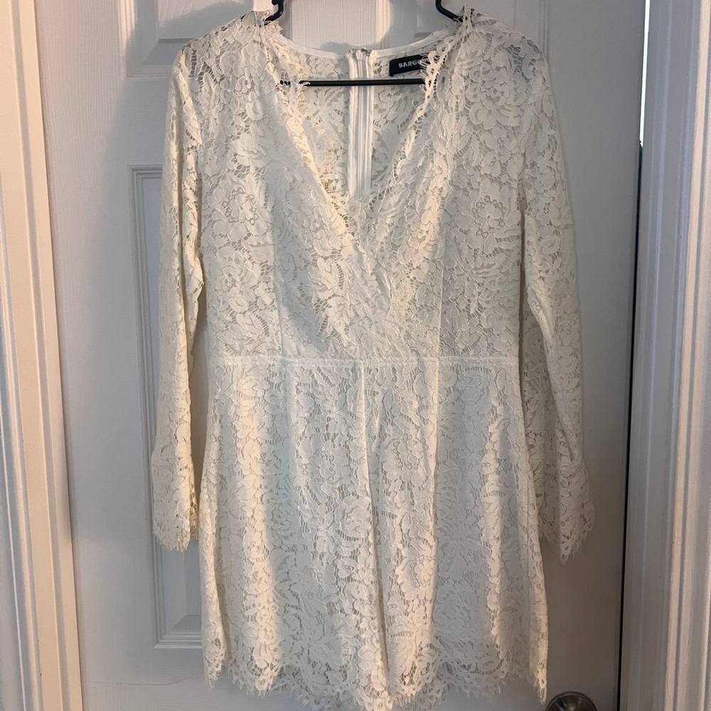 White Lace Long Sleeve Dress